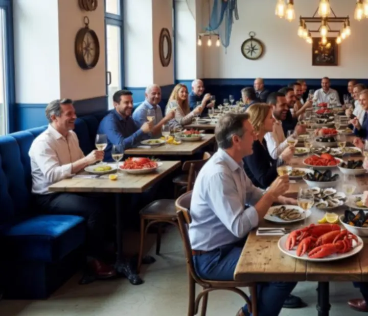 Salle de brasserie industrielle prête pour un événement privé