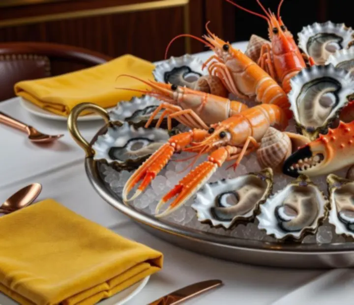 Plateau de fruits de mer dressé pour un événement privé